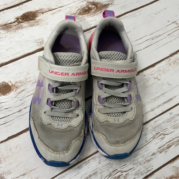 Under Armour Girls Sneakers Size 1 Velcro Closure UA Assert sneaker shoe - Picture 3 of 10